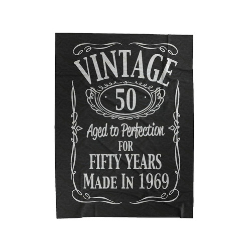 Vintage 50Th Birthday Made In 1969 Velveteen Blanket