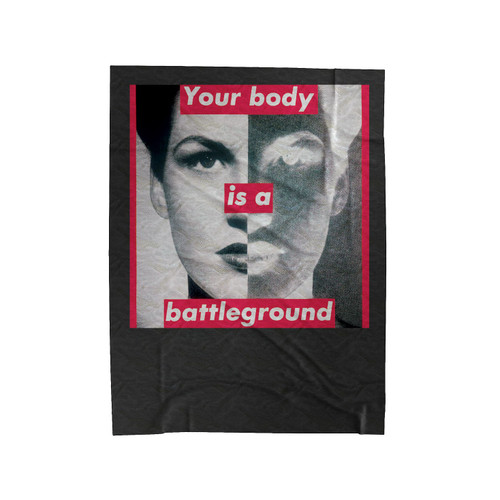Vintage Barbara Kruger Velveteen Blanket