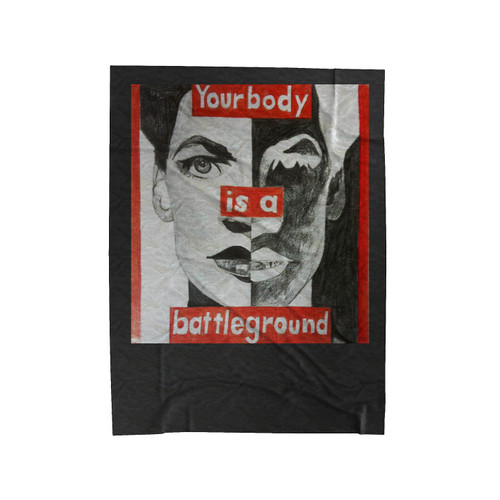 Vintage Barbara Kruger 2 Velveteen Blanket