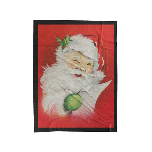 Vintage Christmas Santa Claus Velveteen Blanket