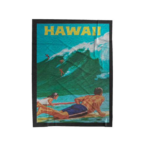Vintage Hawaii Travel Velveteen Blanket