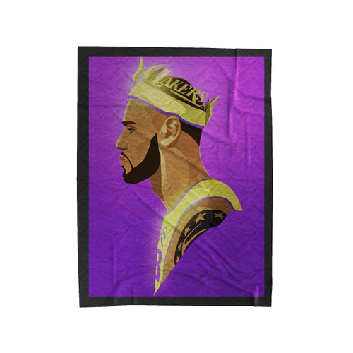 Vintage Lakers Lebron James Velveteen Blanket