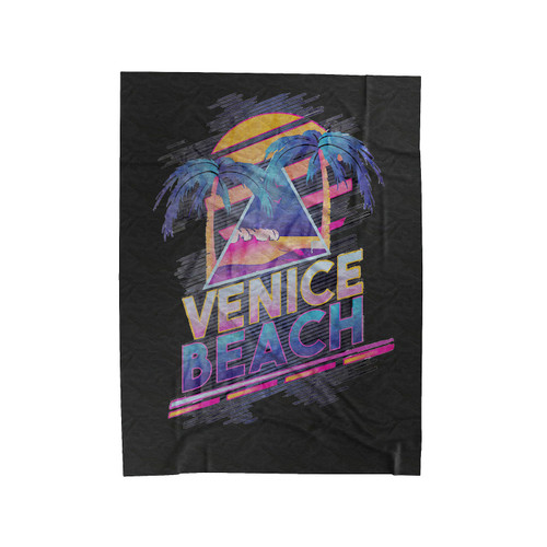 Vintage Retro 80S Venice Beach Velveteen Blanket