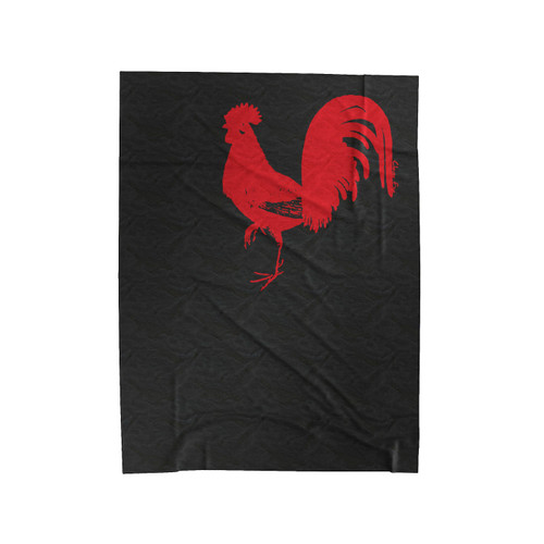 Vintage Rooster Velveteen Blanket