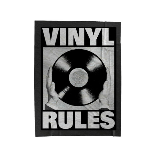 Vinyl Rules Retro Dj Turntablists Vinyl Velveteen Blanket