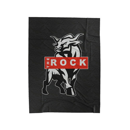W W E The Rock Logo Velveteen Blanket