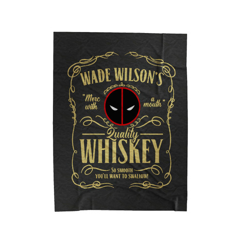 Wade Wilson Deadpool Whiskey Logo Velveteen Blanket