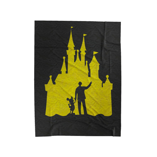 Walt Disney Mickey Mouse Castle Velveteen Blanket