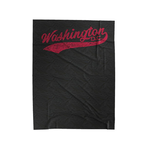 Washington Dc City Script Velveteen Blanket