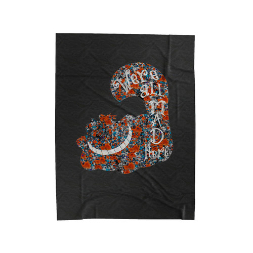 Were All Mad Here Art Velveteen Blanket