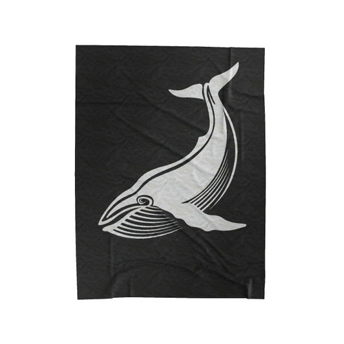 Whale Print Velveteen Blanket