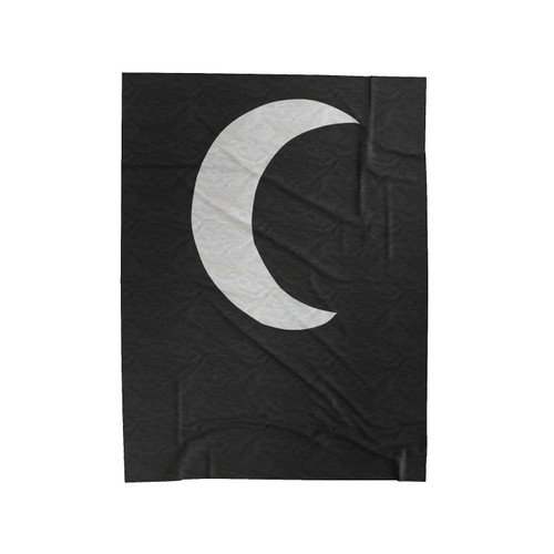 White Crescent Moon Studded Velveteen Blanket