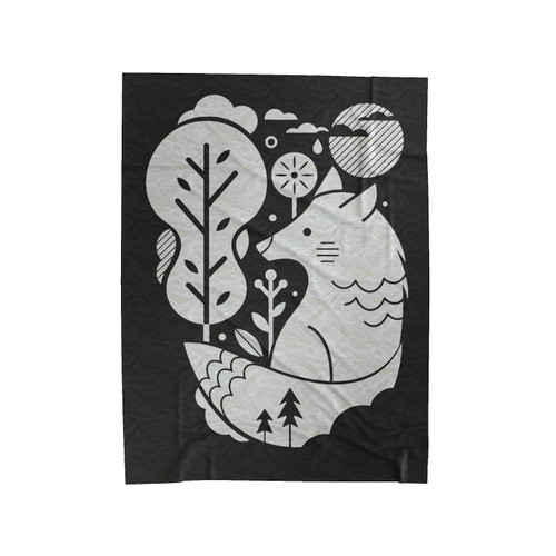 White Wolf Velveteen Blanket