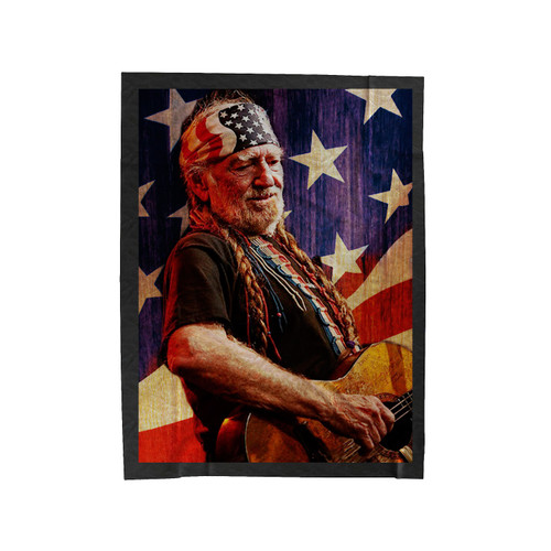 Willie Nelson American Flag Velveteen Blanket