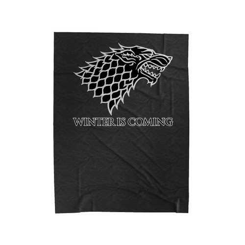 Winter Is Coming Game Of Thrones White Outline Velveteen Blanket