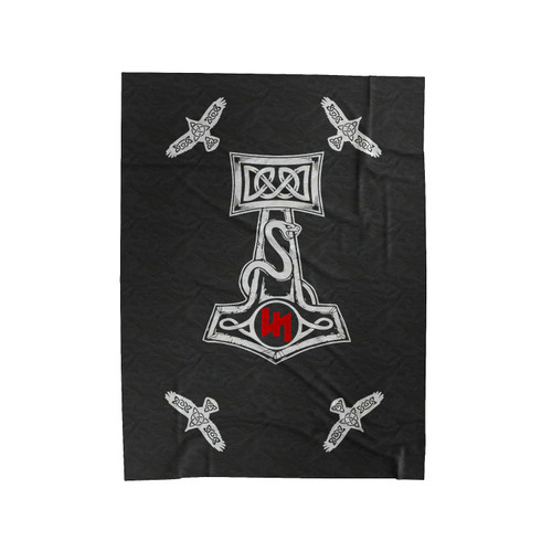 Wolfsangel Heraldic Jorgmundr Huginn Muninn Velveteen Blanket