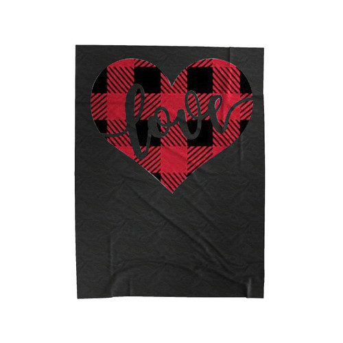Women's Buffalo Plaid Heart Velveteen Blanket