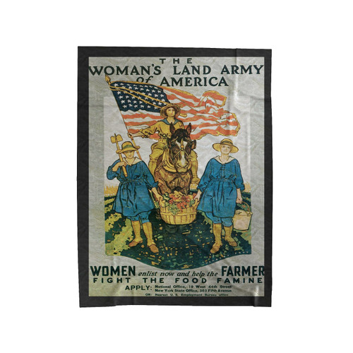 Women's Land Army Of America Velveteen Blanket