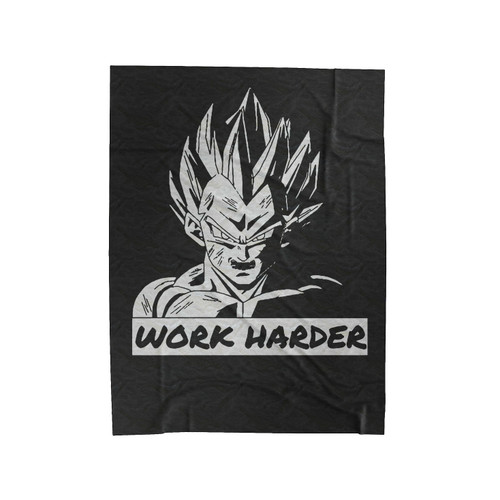 Work Harder Dragon Ball Z Vegeta Velveteen Blanket