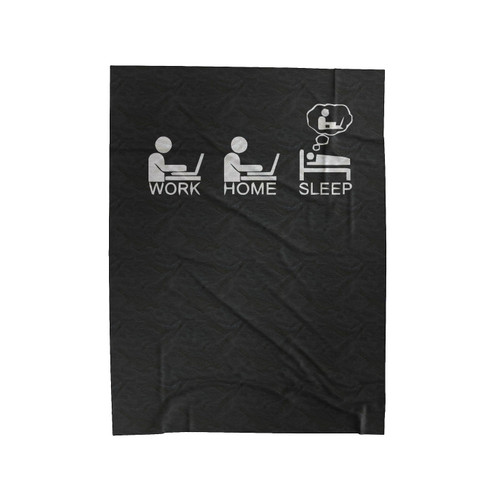 Work Home Sleep Computer Nerd Velveteen Blanket