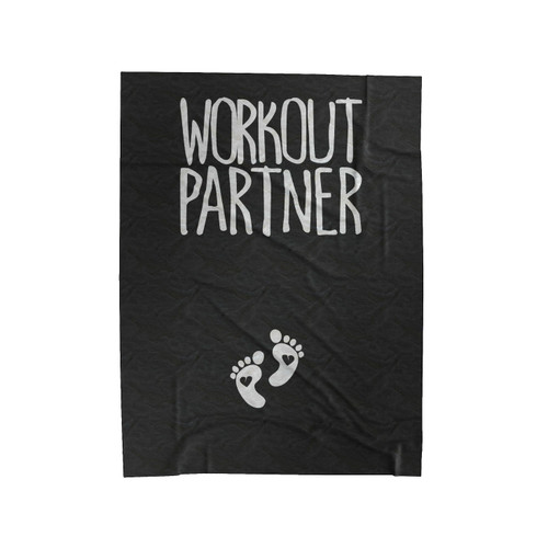 Workout Partner, Pregnancy Announcement Maternity Pregger Velveteen Blanket