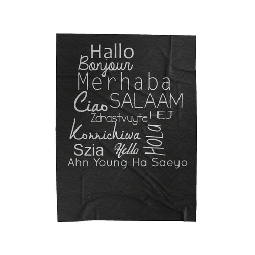 World Languages Hello Velveteen Blanket