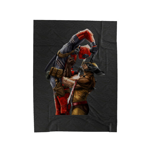 X-Men Wolverine Vs Deadpool Marvel Comics Velveteen Blanket