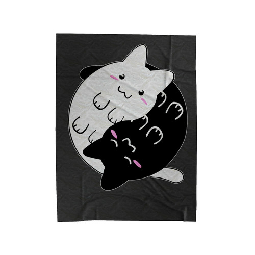 Yin Yang Cat Velveteen Blanket