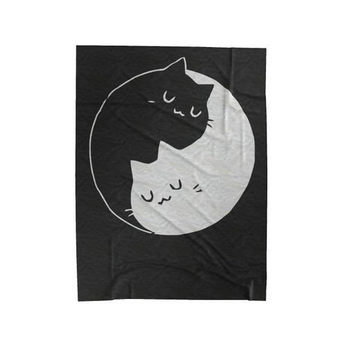 Yin Yang Cats Kittens 1 Velveteen Blanket
