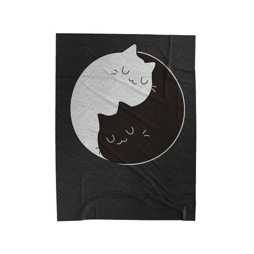 Yin Yang Cats Kittens Cat Lover Velveteen Blanket