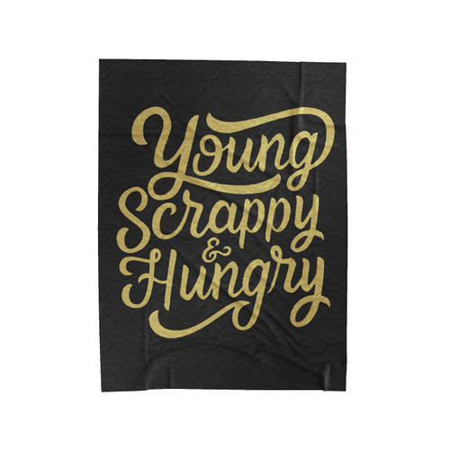 Young Scrappy And Hungry Musical Hamilton Gold Pattern Velveteen Blanket