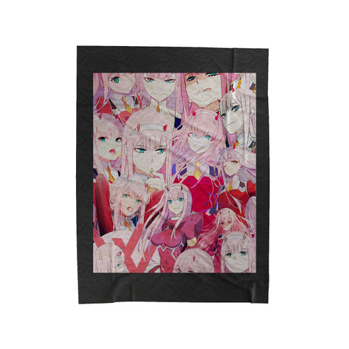 Zero Two Anime Collage Velveteen Blanket
