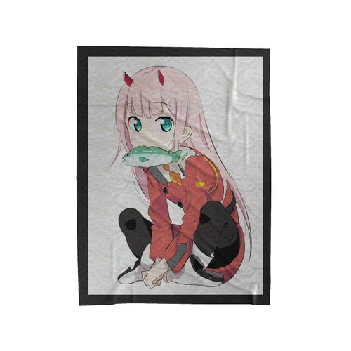 Zero Two Darling In The Franxx, Anime, Anime Chibi Velveteen Blanket