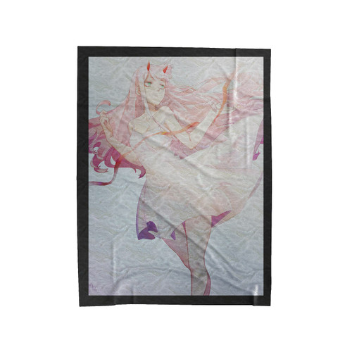 Zero Two Viewing The Cherry Blossoms Darling In The Franxx Velveteen Blanket