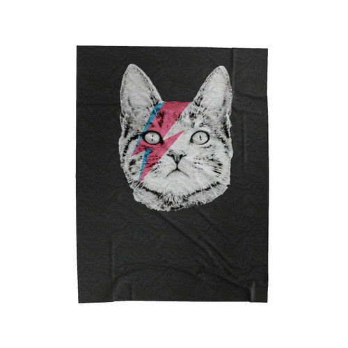 Ziggy Stardust Cat David Bowie Velveteen Blanket