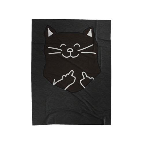 Cat Middle Finger Velveteen Blanket