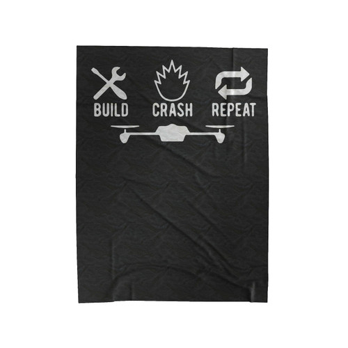 Drone Quadcopter Fpv Build Crash Repeat Velveteen Blanket