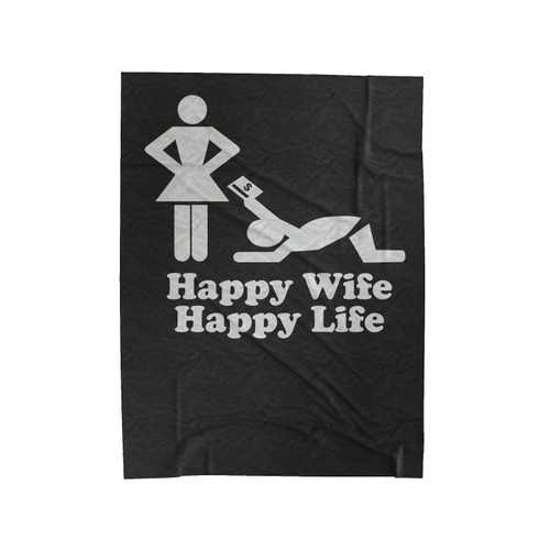 Happy Wife Happy Life Velveteen Blanket