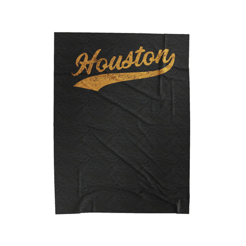 Houston City Script Velveteen Blanket
