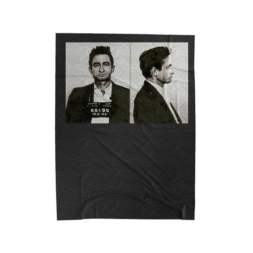 Johnny Cash Mugshot Velveteen Blanket