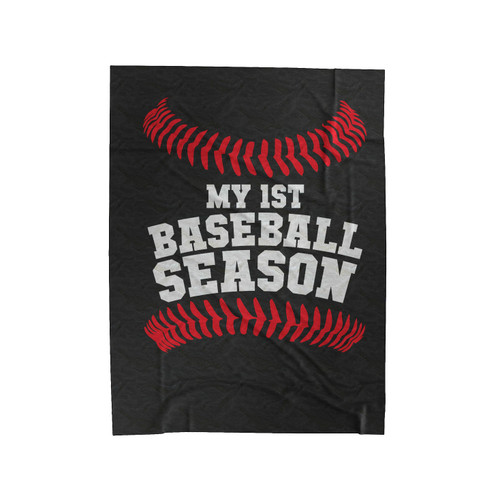 My First Baseball Season Velveteen Blanket