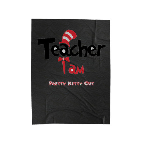 Teacher I Am Dr Seuss Logo Velveteen Blanket