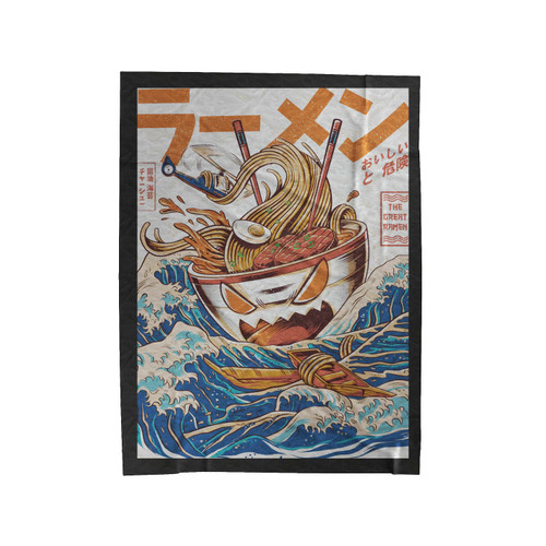 The Great Ramen Off Kanagawa Velveteen Blanket