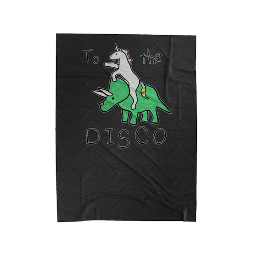 To The Disco Unicorn Riding Triceratops Velveteen Blanket