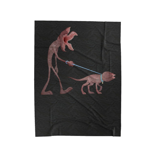 Walking The Demodog Velveteen Blanket