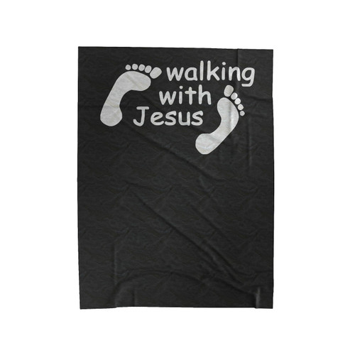 Walking With Jesus Velveteen Blanket