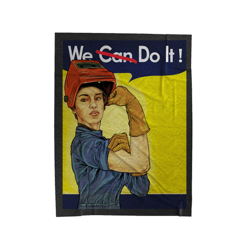We Can Do It! Velveteen Blanket