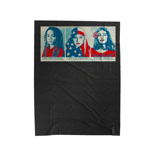 We The People Are Greater Than Fear Shepard Fairey Allies Velveteen Blanket