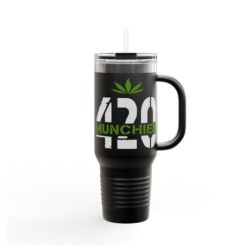 420 Munchies Weed Leafcannabis Funny Kush Smoking Marijuana Insulated Travel Mug