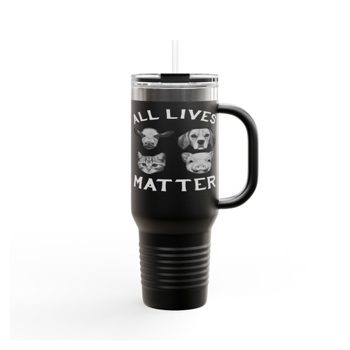 All Lives Matter Vegan Veganism Friends Not Food Animal Rights Insulated Travel Mug